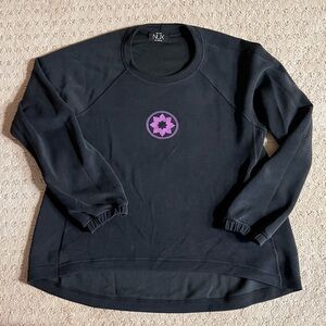 NUX Black Pullover with Purple Club Pilates emblem